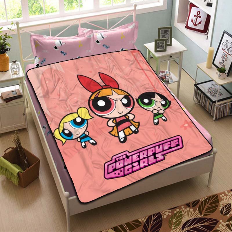 The Powerpuff Girls Cartoon Blanket Fleece Bedroom Decoration
