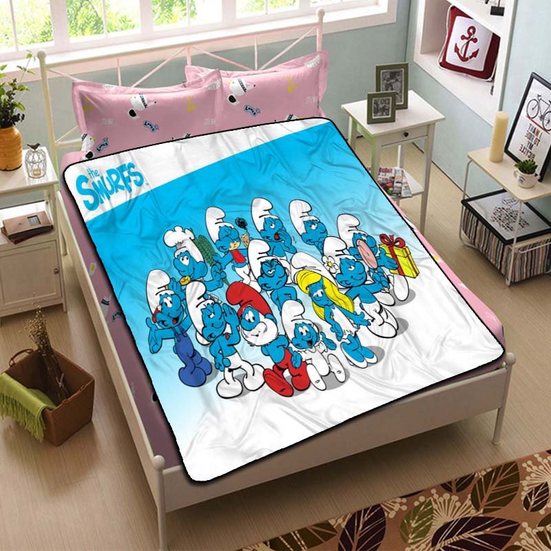 The Smurfs Blanket Fleece Bedroom Decoration