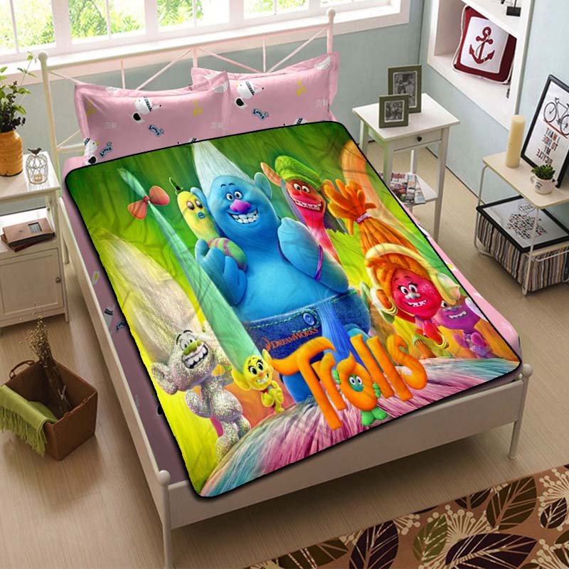 Trolls Cartoon Blanket Fleece Bedroom Decoration