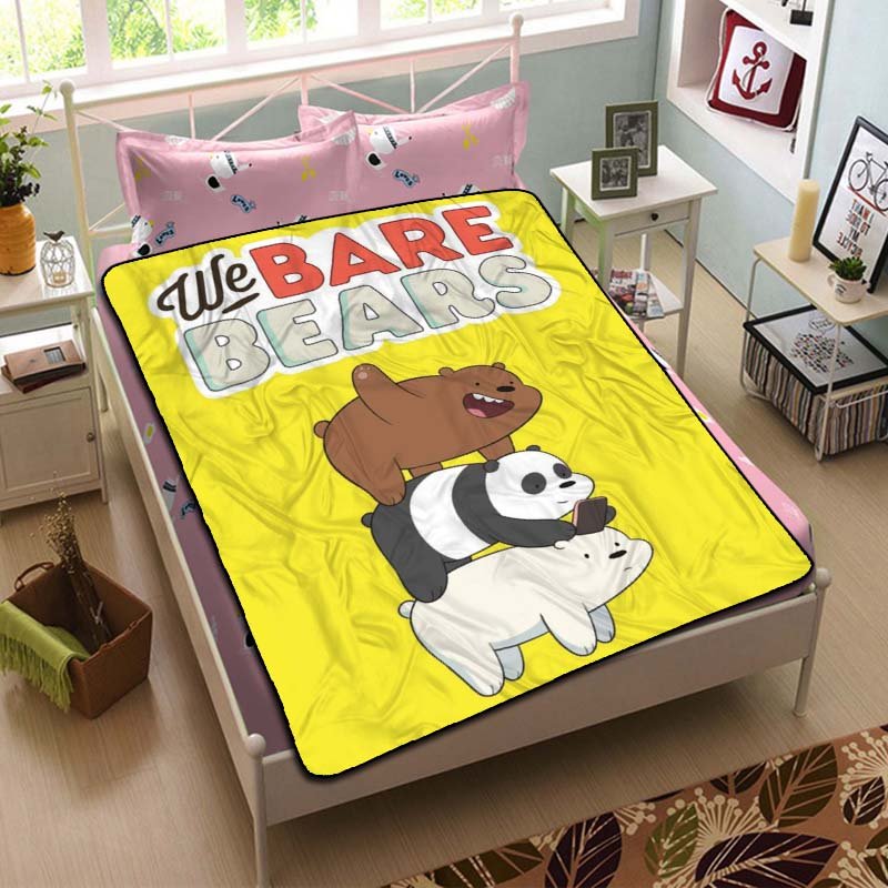 We Bare Bears Blanket Plush Bedroom Throw