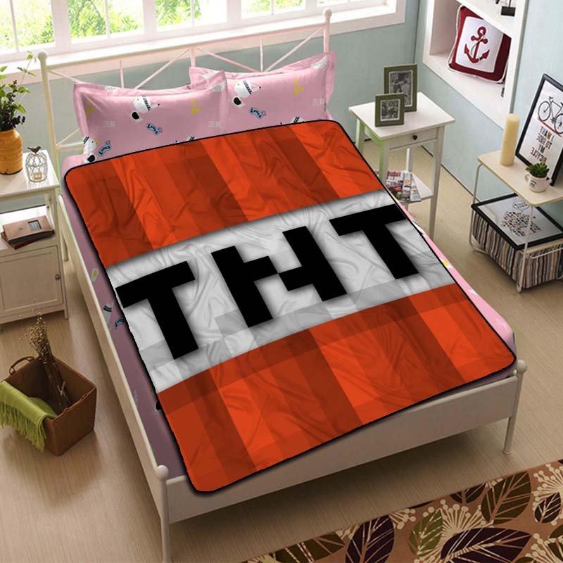 Minecraft TNT Blanket Plush Bedroom Throw