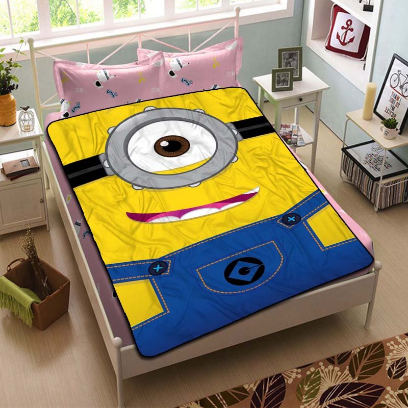 Minion Face Blanket Fleece Bedroom Decoration