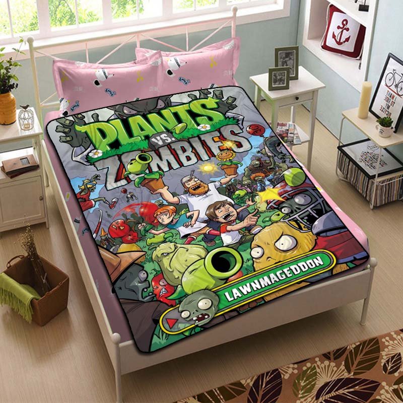 Plants vs Zombies Lawnmageddon Blanket Fleece Bedroom Decoration