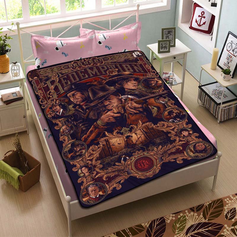 Red Dead Redemption Characters Blanket Plush Bedroom Throw