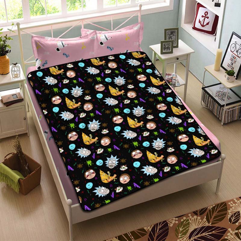 Rick and Morty Patterns Throw Blanket Bed Fleece