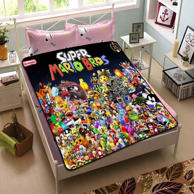 Super Mario Characters Blanket Plush Bedroom Throw