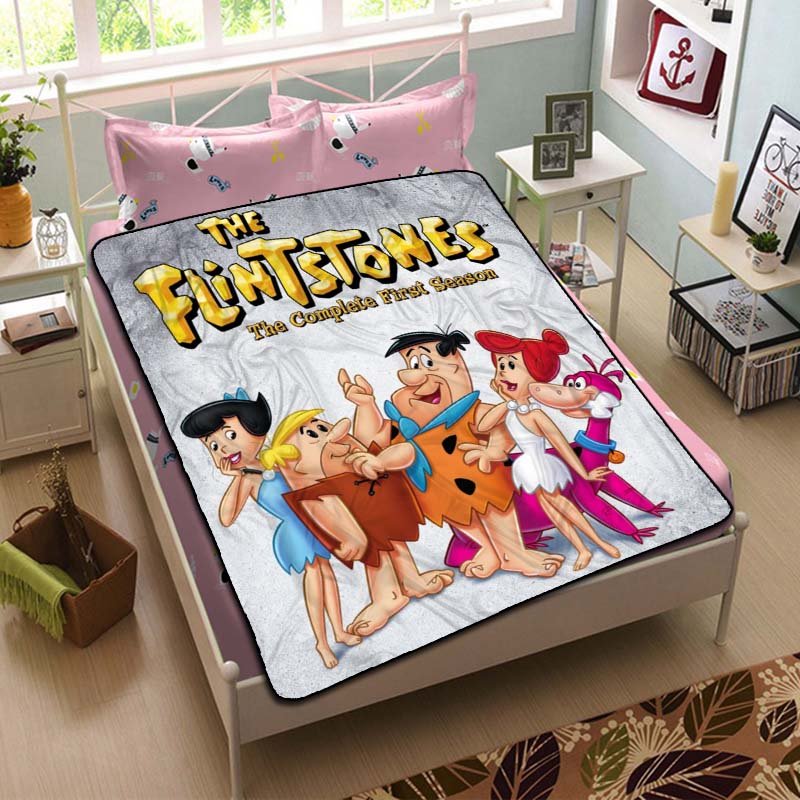 The Flintstones Cartoon Blanket Fleece Bedroom Decoration
