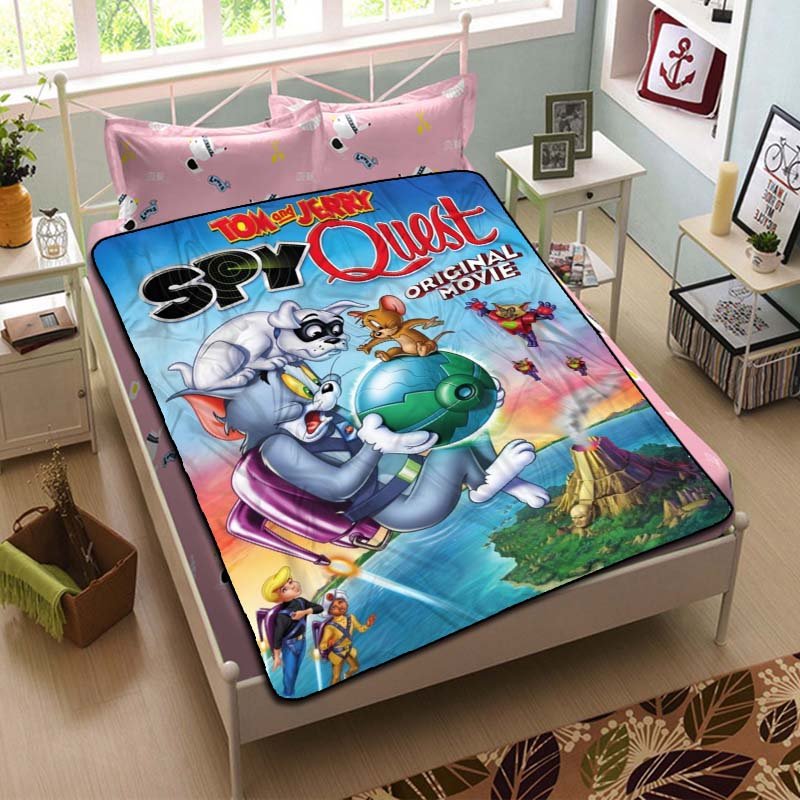 Tom and Jerry Spy Quest Throw Blanket Bed Fleece