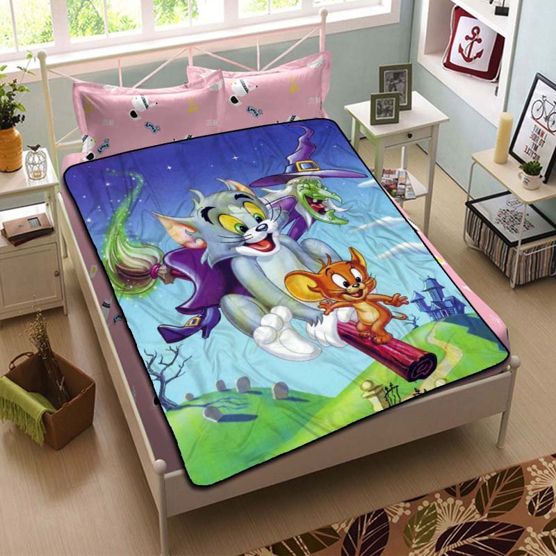 Tom and Jerry Cartoon Throw Blanket Bed Fleece