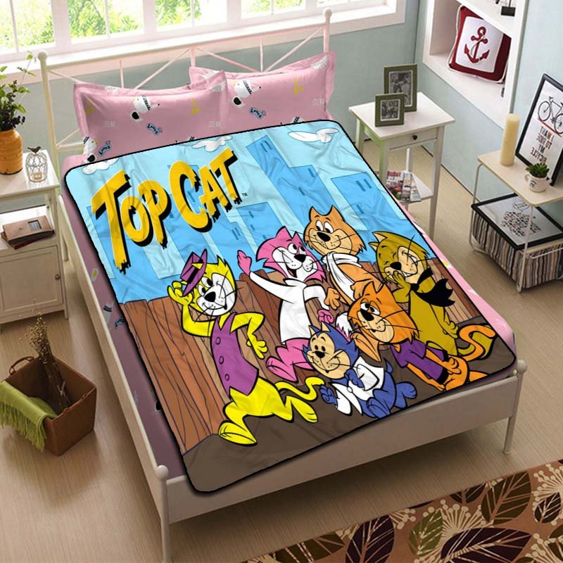 Top Cat Cartoon Fleece Blanket Bedroom Set