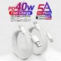PD 40W USB Cable For Apple iPhone 16 15 14 13 12 11 Pro Max 7 8 Plus XS XR Fast Charging USB C Cable