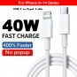 PD 40W USB Cable For Apple iPhone 16 15 14 13 12 11 Pro Max 7 8 Plus XS XR Fast Charging USB C Cable