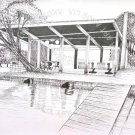 Free Shipping Worldwide "Villa" Original Drawing Handmade