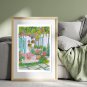 Painting original digital download "Garden Terrace" In 4 different sizes