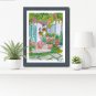Painting original digital download "Garden Terrace" In 4 different sizes