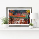 Painting original digital download "Halloween Night" In 4 different sizes