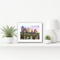 Free Shipping "Afternoon at Rasuna Sahid-Jakarta" Original Watercolor Painting Handmade SizeA4