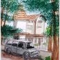 Free Shipping "DOSIDO - House from Dutch Colonial era " Original Watercolor Painting Handmade SizeA4