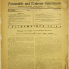 Auto-Technik. Automobil und Motoren Fabrikation