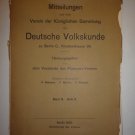 Mitteilungen aus den Deutsche Volkskunde