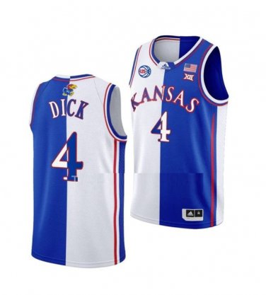 #4 Gradey Dick  Kansas Jayhawks College   White Royal Split