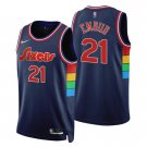 76ers #21 Joel Embiid Navy  75th Anniversary Diamond Swingman  - Icon Edition