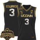 Aaliyah Edwards  #3 UConn Huskies 2025 National Champions Patch Black Gold