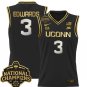Aaliyah Edwards  #3 UConn Huskies 2025 National Champions Patch Black Gold