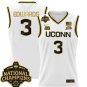 Aaliyah Edwards  #3 UConn Huskies 2025 National Champions Patch White Gold