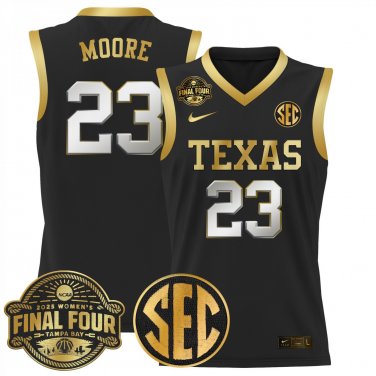 Aaliyah Moore  #23 Texas Longhorns 2025 Sec Final Four Patch Black Gold