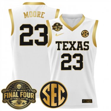 Aaliyah Moore  #23 Texas Longhorns 2025 Sec Final Four Patch White Gold