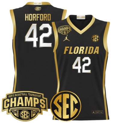 Al Horford  #42 Florida Gators 2025 SEC Champions Stitched Black Gold
