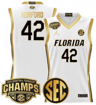 Al Horford  #42 Florida Gators 2025 SEC Champions Stitched White Gold