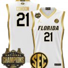 Alex Condon  #21 Florida Gators 2025 National Champions Patch White Gold