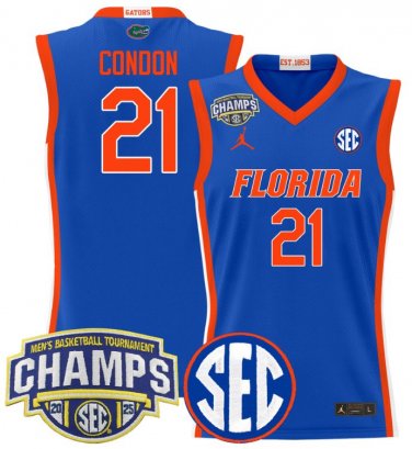 Alex Condon  #21 Florida Gators 2025 SEC Champions Stitched Royal