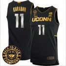Alex Karaban  #11 UConn Huskies 2024 Back To Back Champions Patch Black Gold