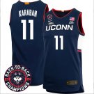 Alex Karaban  #11 UConn Huskies 2024 Back To Back Champions Patch Navy