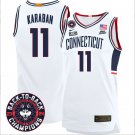 Alex Karaban  #11 UConn Huskies 2024 Back To Back Champions Patch White