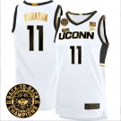 Alex Karaban  #11 UConn Huskies 2024 Back To Back Champions Patch White Gold