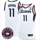 Alex Karaban  #11 UConn Huskies 2024 Back To Back Champions Patch White Home