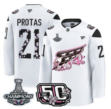 Aliaksei Protas  #21 Washington Capitals 50th 2018 Stanley Cup Champions Patch White