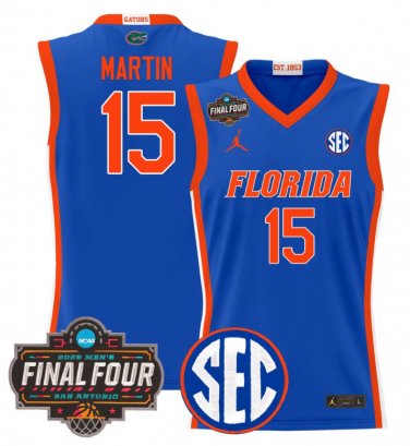 Alijah Martin  #15 Florida Gators 2025 Final Four Patch Stitched Royal
