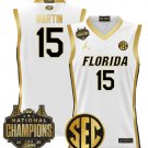 Alijah Martin  #15 Florida Gators 2025 National Champions Patch White Gold