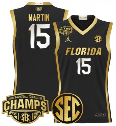 Alijah Martin  #15 Florida Gators 2025 SEC Champions Black Gold