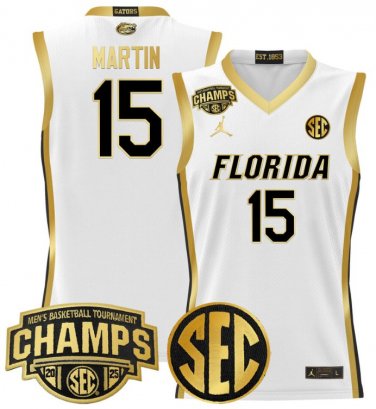 Alijah Martin  #15 Florida Gators 2025 SEC Champions White Gold