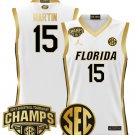 Alijah Martin  #15 Florida Gators 2025 Tournament Champions White Gold