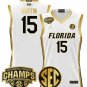 Alijah Martin  #15 Florida Gators 2025 Tournament Champions White Gold