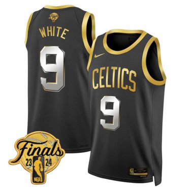 Boston Celitics  #9 Derrick White 2024 Finals Black Gold