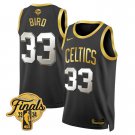 Boston Celitics  #33 Larry Bird  2024 Finals Black Gold