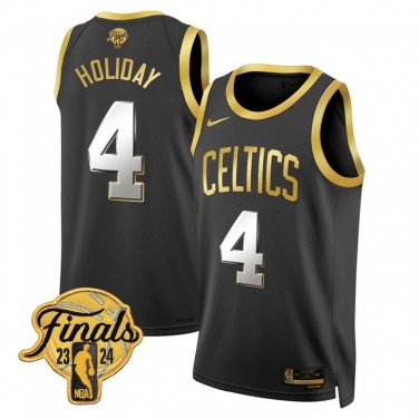 Boston Celitics #4 Jrue Holiday 2024 Finals Black Gold